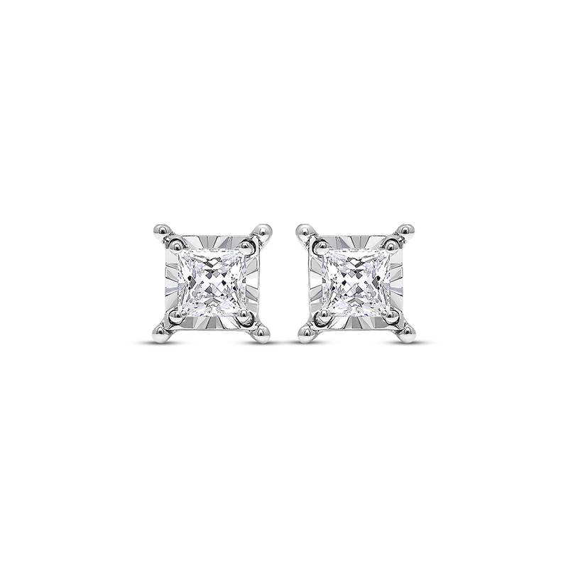 Main Image 2 of Previously Owned Radiant Reflections Solitaire Diamond Earrings 1/2 ct tw 10K White Gold (J/I3)
