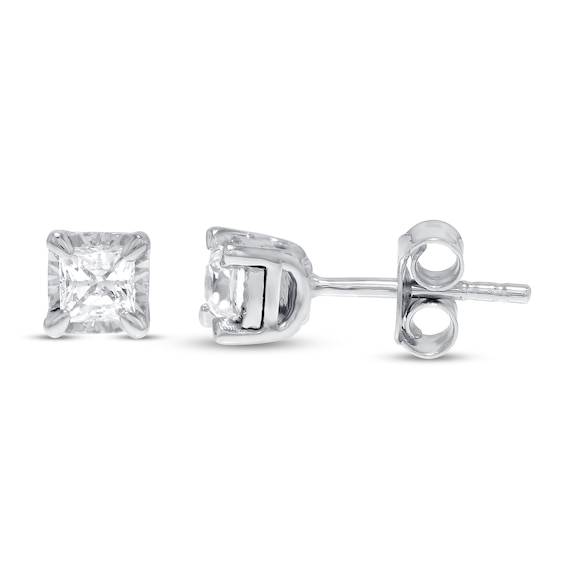 Previously Owned Radiant Reflections 1/2 ct tw Diamonds Princess-cut 10K White Gold Solitaire Earrings