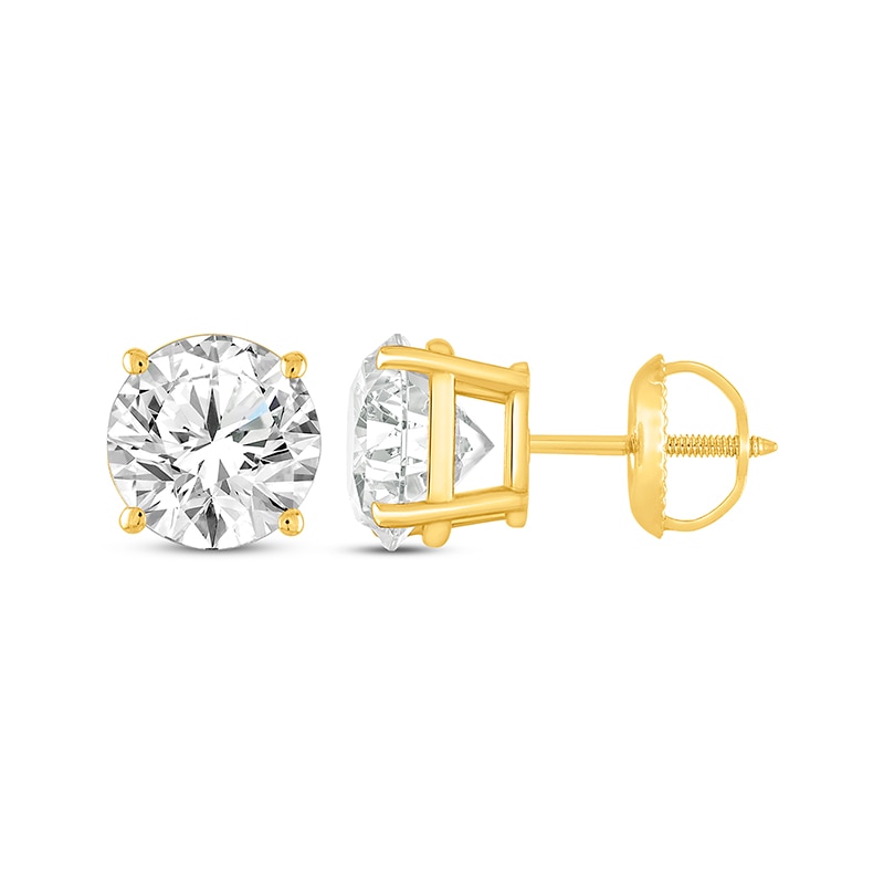Main Image 3 of Previously Owned Diamond Solitaire Earrings 1 ct tw Round-cut 14K Yellow Gold