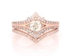 Thumbnail Image 1 of Previously Owned Round-Cut Diamond Chevron Bridal Set 1 ct tw 14K Two-Tone Gold Size 6.75