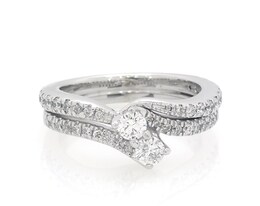 Previously Owned Ever Us Round-Cut Diamond Bridal Set 3/4 ct tw 14K White Gold Size 6.75