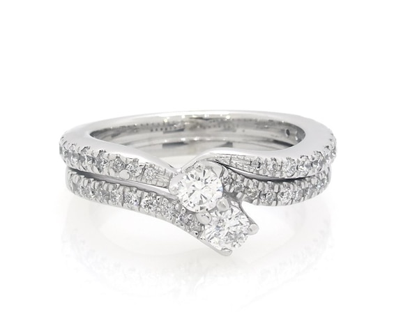 Previously Owned Ever Us Round-Cut Diamond Bridal Set 3/4 ct tw 14K White Gold Size 6.75