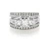 Thumbnail Image 1 of Previously Owned Princess-Cut Diamond Three-Stone Bridal Set 1-7/8 ct tw 14K White Gold Size 7.5