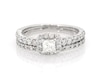 Thumbnail Image 1 of Previously Owned Princess-Cut Diamond Halo Bridal Set 7/8 ct tw 14K White Gold Size 6.5