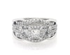 Thumbnail Image 1 of Previously Owned Princess-Cut Diamond Three-Stone Bridal Set 1-1/8 ct tw 14K White Gold Size 6.75