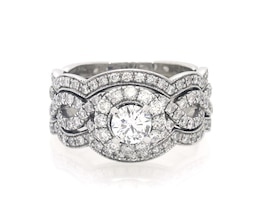 Previously Owned Neil Lane Round-Cut Diamond Bridal Set 1-3/8 ct tw 14K White Gold Size 5