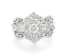 Thumbnail Image 1 of Previously Owned Round-Cut Diamond Halo Scroll Bridal Set 1 ct tw 14K White Gold Size 6.75