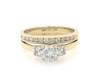 Thumbnail Image 1 of Previously Owned Round-Cut Diamond Three-Stone Bridal Set 1-1/5 ct tw 10K Yellow Gold & 14K Two-Tone Gold Size 7