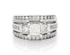 Thumbnail Image 1 of Previously Owned Princess-Cut Diamond Three-Stone Engagement Ring 1-7/8 ct tw 14K White Gold Size 5.5