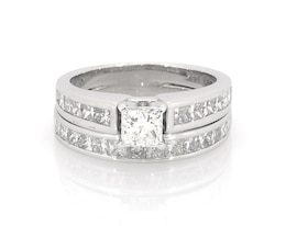 Previously Owned Princess-Cut Diamond Bridal Set 1-7/8 ct tw 14K White Gold Size 6.25
