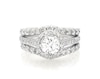 Thumbnail Image 1 of Previously Owned Round-Cut Diamond Halo Bridal Set 1-7/8 ct tw 14K White Gold Size 5.5
