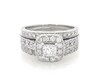 Thumbnail Image 1 of Previously Owned Princess-Cut Diamond Halo Bridal Set 1-3/8 ct tw 14K White Gold Size 6.5
