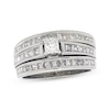Thumbnail Image 1 of Previously Owned Princess-Cut Diamond Soldered Bridal Set 1-3/8 ct tw 14K White Gold Size 8.5