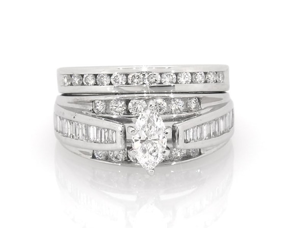 Previously Owned Marquise-Cut Diamond Bridal Set 1-1/5 ct tw 14K White Gold 5