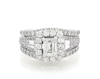Thumbnail Image 1 of Previously Owned Neil Lane Emerald-Cut Diamond Halo Bridal Set 2-1/2 ct tw 14K White Gold Size 7