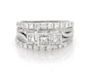 Thumbnail Image 1 of Previously Owned Princess-Cut Diamond Three-Stone Bridal Set 1-5/8 ct tw 14K White Gold Size 8.25