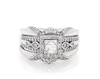 Thumbnail Image 1 of Previously Owned Round-Cut Diamond Square Halo Bridal Set 5/8 ct tw 10K White Gold Size 6.5