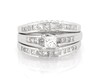 Thumbnail Image 1 of Previously Owned Princess-Cut Diamond Bridal Set 1-1/6 ct tw 14K White Gold Size 5.25