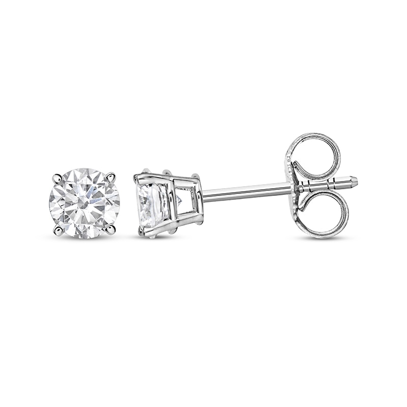 Main Image 1 of Previously Owned KAY Lab-Grown Diamonds Round-cut Solitaire Stud Earrings 3/4 ct tw 10K White Gold (I/SI2)