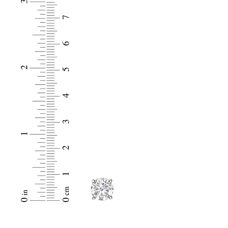 Main Image 4 of Previously Owned KAY Lab-Grown Diamonds Round-cut Solitaire Stud Earrings 3/4 ct tw 10K White Gold (I/SI2)