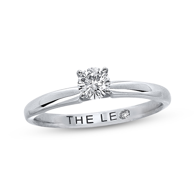 Main Image 1 of Previously Owned The Leo Diamond Solitaire 1/3 ct tw Round-cut 14K White Gold Ring