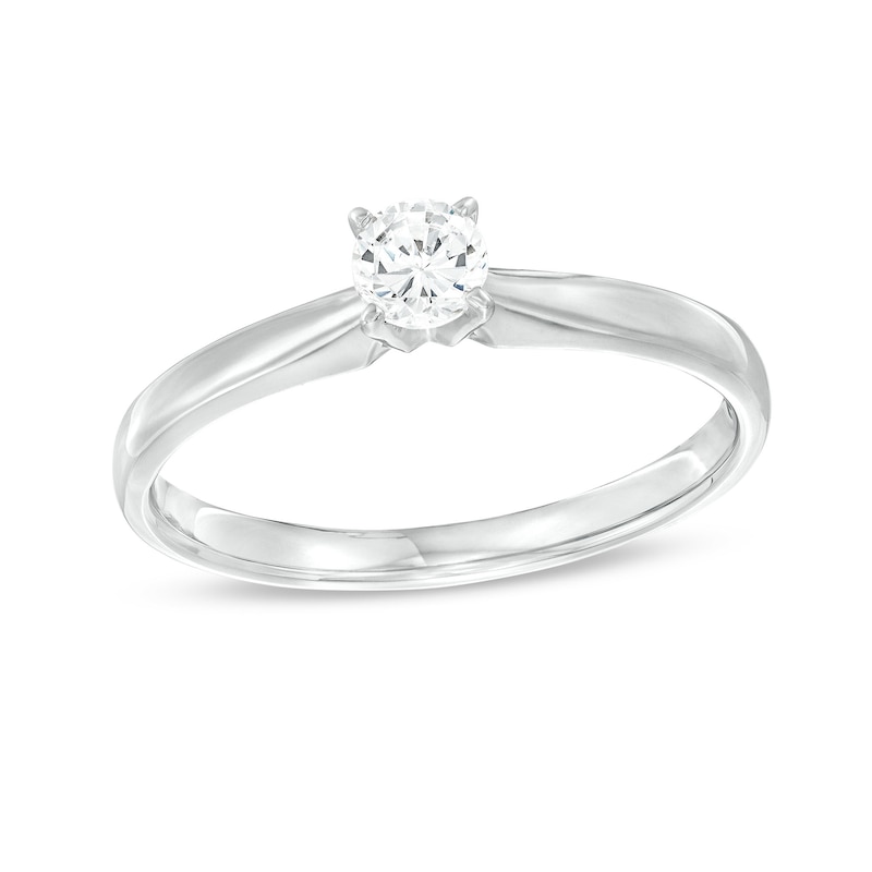 Main Image 1 of Previously Owned Diamond Solitaire Ring 1/4 carat Round-cut 14K White Gold (I/I2)