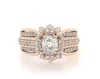 Thumbnail Image 1 of Previously Owned Oval-Cut Diamond Halo Bridal Set 1-1/6 ct tw 14K Rose Gold Size 5.75