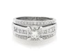 Thumbnail Image 1 of Previously Owned Princess-Cut Diamond Bridal Set 1-1/2 ct tw 14K White Gold Size 7.25
