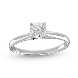 Previously Owned Diamond Solitaire Ring 1/2 carat Round-cut 14K White Gold (I/I2)