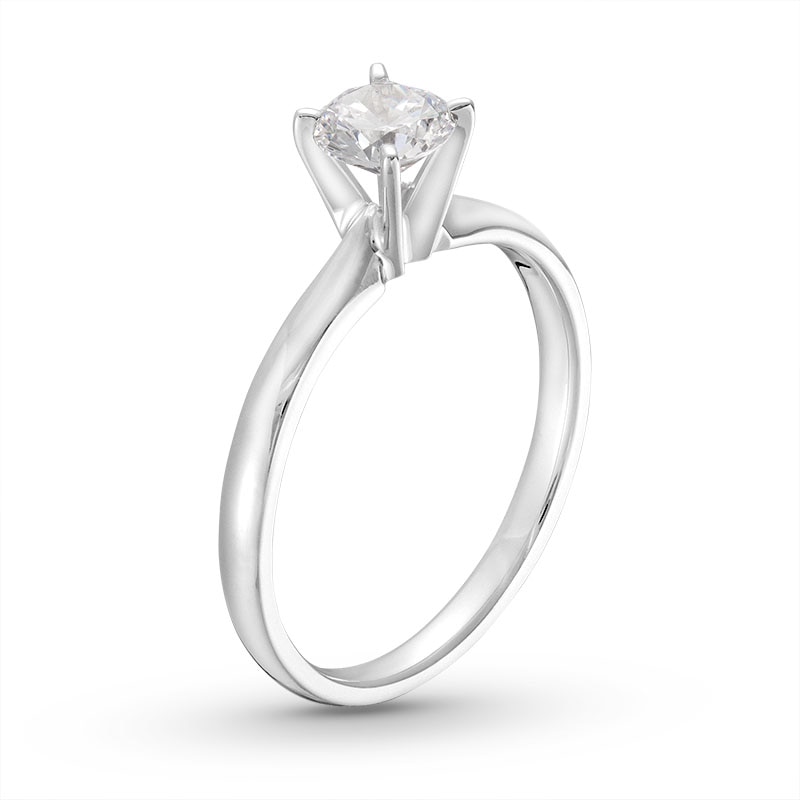 Main Image 2 of Previously Owned Diamond Solitaire Ring 1/2 carat Round-cut 14K White Gold (I/I2)