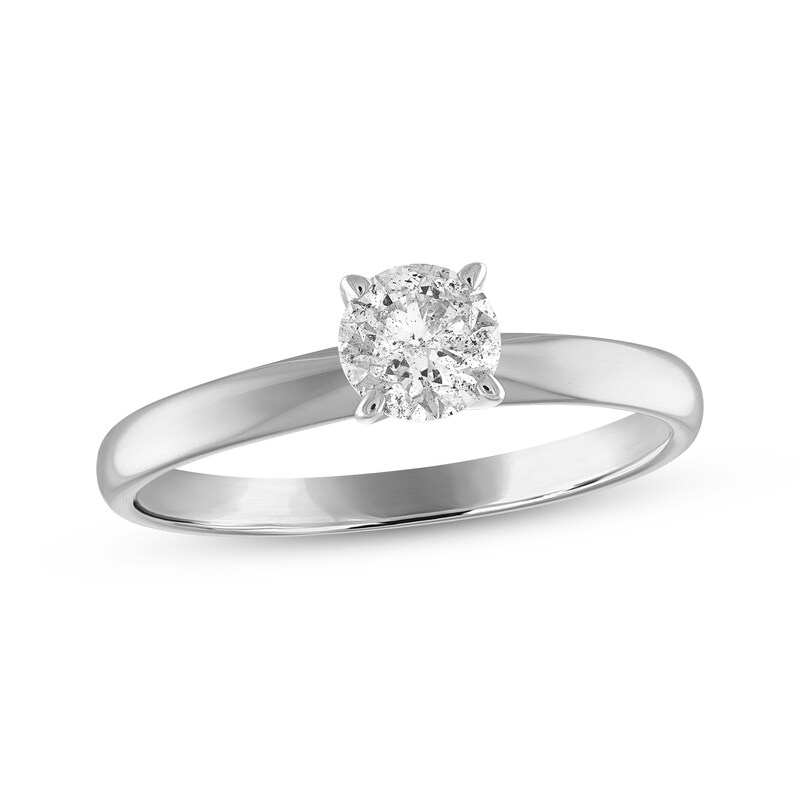 Main Image 1 of Previously Owned Diamond Solitaire Engagement Ring 1/2 Carat 10K White Gold