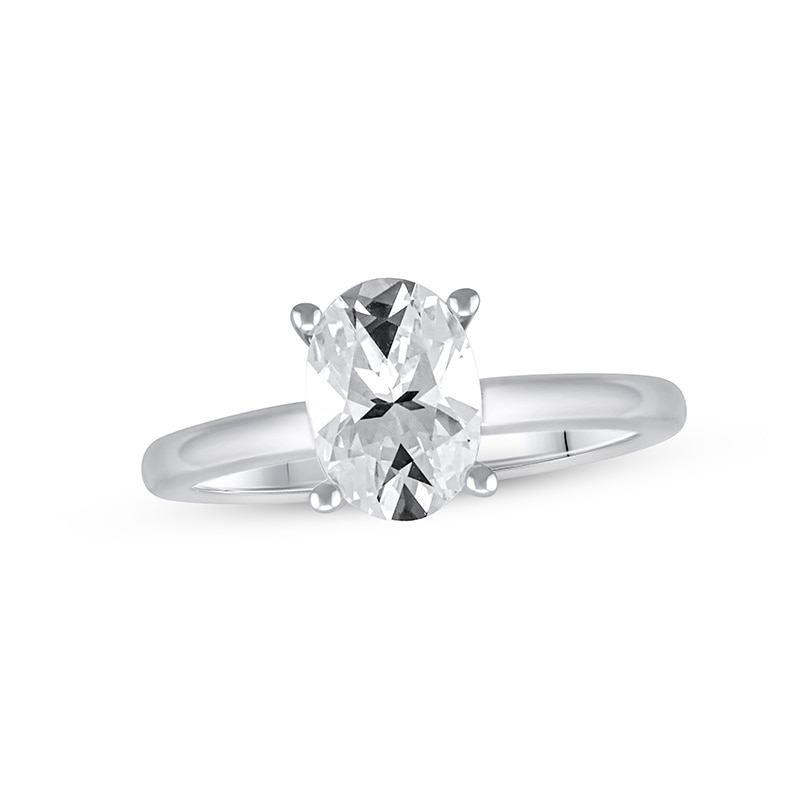 Main Image 1 of Previously Owned Lab-Grown Diamonds Solitaire Ring 1-1/2 ct tw Oval-cut 14K White Gold (F/VS2)