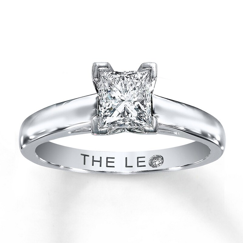 Main Image 1 of Previously Owned THE LEO Diamond Artisan Ring 1 Carat Princess-cut 14K White Gold
