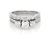 Thumbnail Image 1 of Previously Owned Round-Cut Diamond Three-Stone Bridal Set 1-1/3 ct tw 14K White Gold Size 5.75