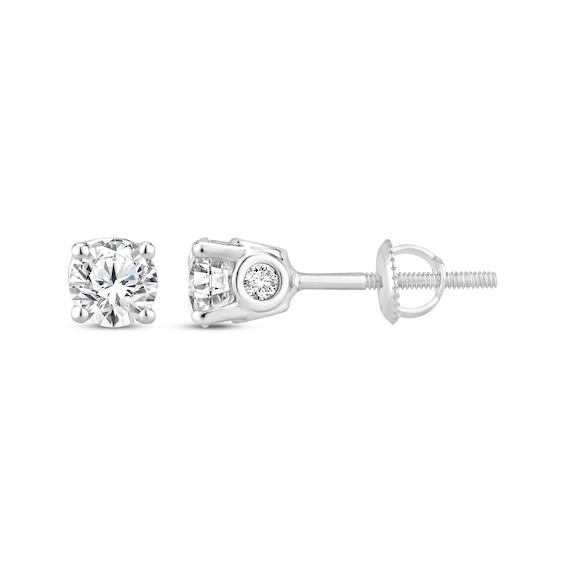 Previously Owned Diamond Stud Earrings 10K White Gold 1 ct tw (J/I3)