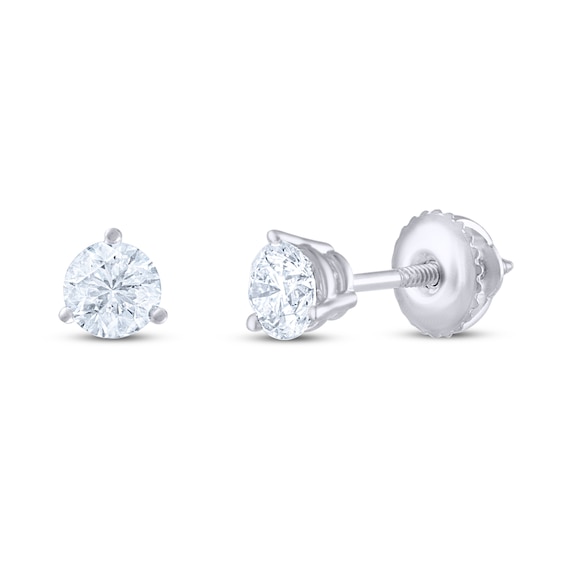 Previously Owned THE LEO Diamond Earrings 3/4 ct tw Round-cut 14K White Gold (I/I1)