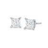 Thumbnail Image 1 of Previously Owned Diamond Solitaire Stud Earrings 3/4 ct tw Princess-cut 14K White Gold (I/I1)