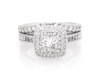 Thumbnail Image 1 of Previously Owned Neil Lane Princess-Cut Diamond Double Halo Bridal Set 2 ct tw 14K White Gold Size 6.5