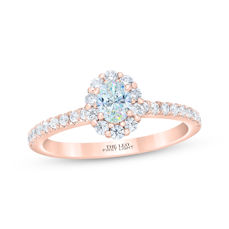 Main Image 1 of Previously Owned THE LEO First Light Diamond Oval-Cut Engagement Ring 3/4 ct tw 14K Rose Gold