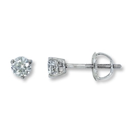 Previously Owned THE LEO Diamond Solitaires 1/2 ct tw Earrings 14K White Gold (I/SI2)