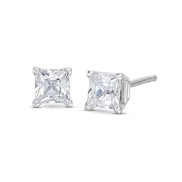 Previously Owned Diamond Solitaire Earrings 1/2 ct tw Princess-Cut 14K White Gold (J/I3)