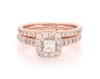 Thumbnail Image 1 of Previously Owned Neil Lane Princess-Cut Diamond Halo Bridal Set 1 ct tw 14K Rose Gold Size 5.75