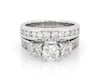 Thumbnail Image 1 of Previously Owned Round-Cut Diamond Three-Stone Bridal Set 2-3/8 ct tw 14K White Gold Size 6.5