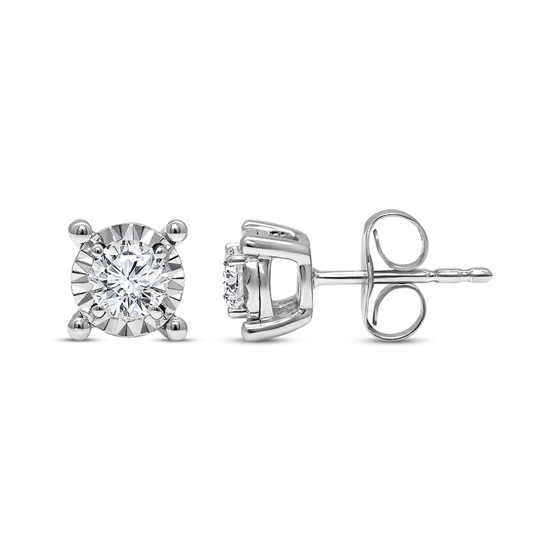 Main Image 1 of Previously Owned Radiant Reflections Diamond Solitaire Earrings 3/8 ct tw 10K Round-cut White Gold (J/I3)