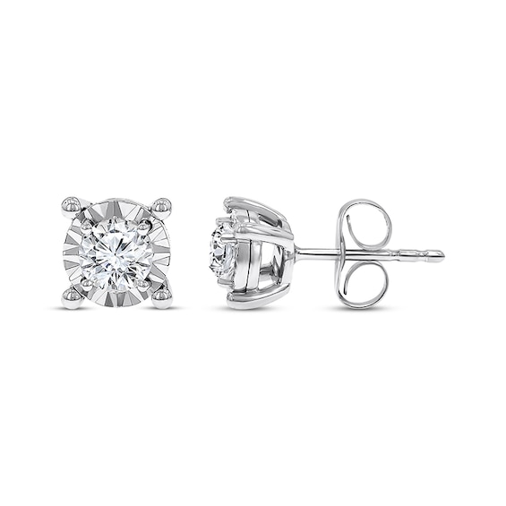 Previously Owned Radiant Reflections Diamond Solitaire Earrings 5/8 ct tw Round-cut 10K White Gold (J/I3)