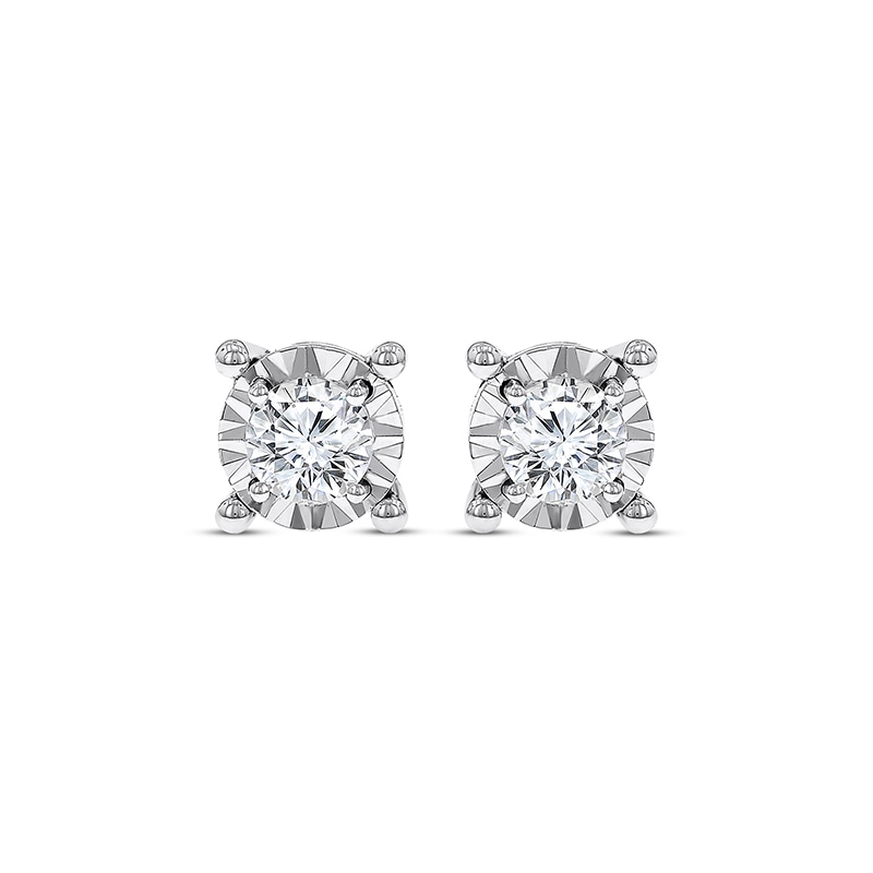 Main Image 2 of Previously Owned Radiant Reflections Diamond Solitaire Earrings 5/8 ct tw Round-cut 10K White Gold (J/I3)