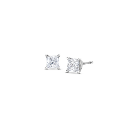 Previously Owned Certified Diamond Solitaire Earrings 1/4 ct tw Round-cut 14K White Gold (J/I1)