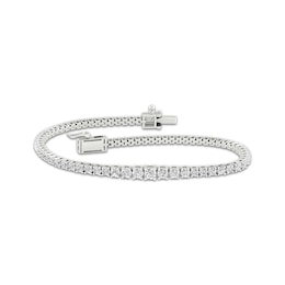 Previously Owned KAY Lab-Grown Diamonds Graduating Tennis Bracelet 3 ct tw 10K White Gold 7"