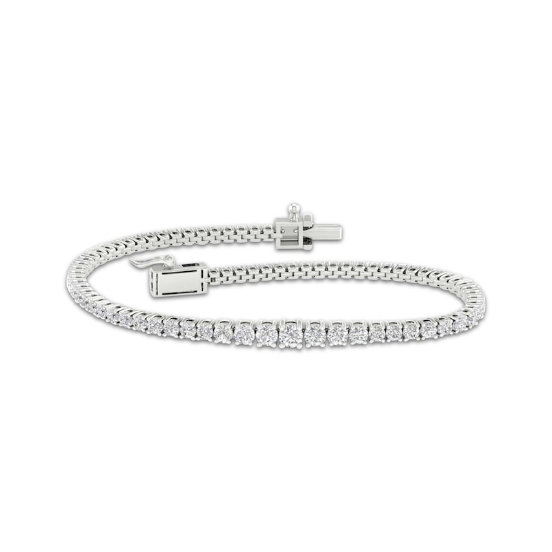 Main Image 1 of Previously Owned KAY Lab-Grown Diamonds Graduating Tennis Bracelet 3 ct tw 10K White Gold 7"