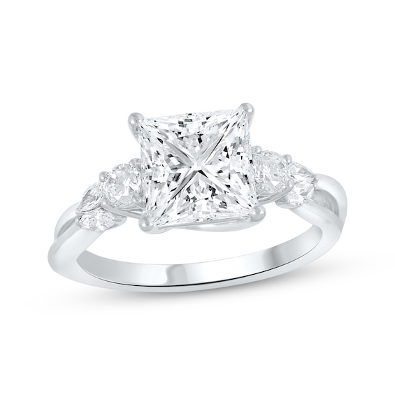Previously Owned Lab-Grown Diamonds Princess-Cut Engagement Ring 2-1/3 ct tw 14K White Gold